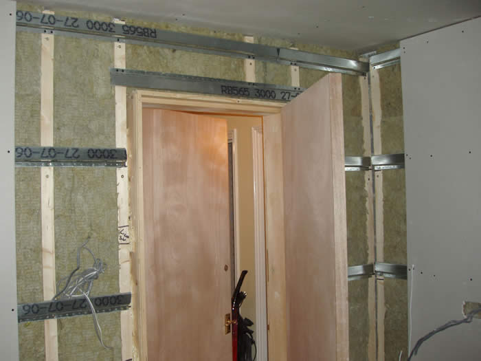 resilient bar system on a wall