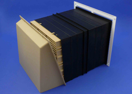 square external vent with cowl in sand colour 9x9withCowl263x188mm1 Acoustic Air Vents