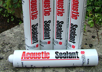 cartridges of acoustic sealant some upright one horizontal 371 Acoustic Sealant